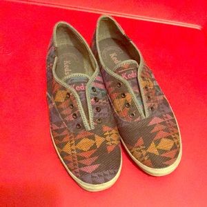 Aztec patterned Keds slip ons